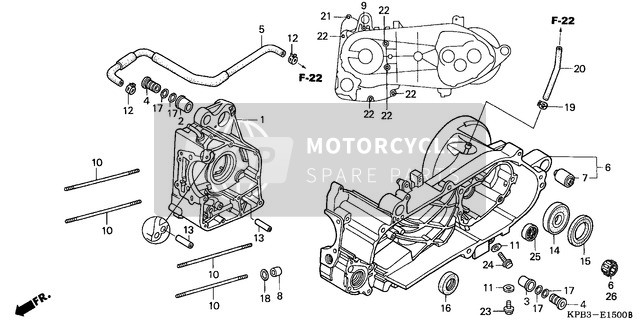 Honda NSS250 2002 Krukasdeksel voor een 2002 Honda NSS250